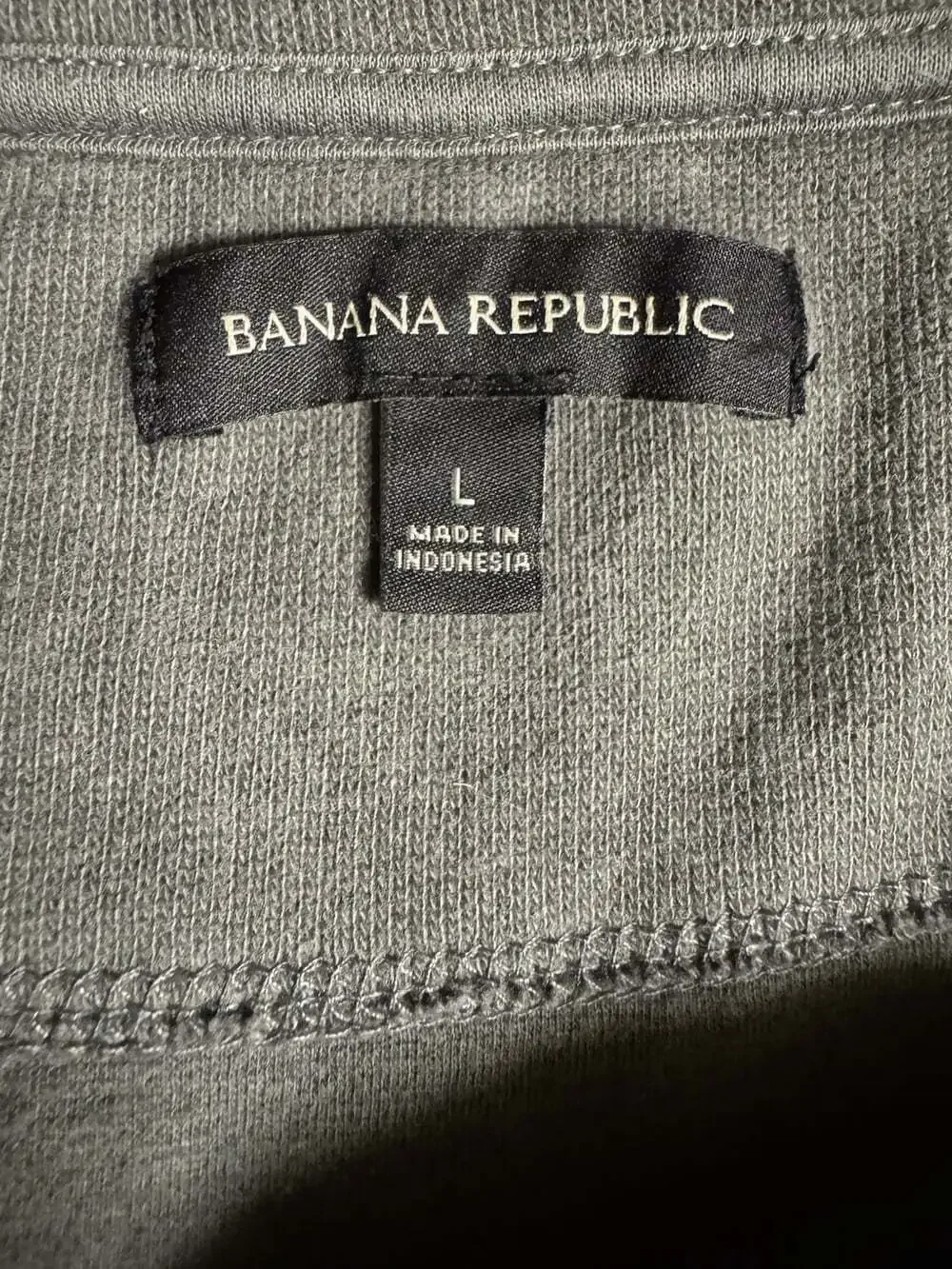 Banana Republic Men’s L Olive Gray Quarter-Zip Pullover Sweatshirt Cotton